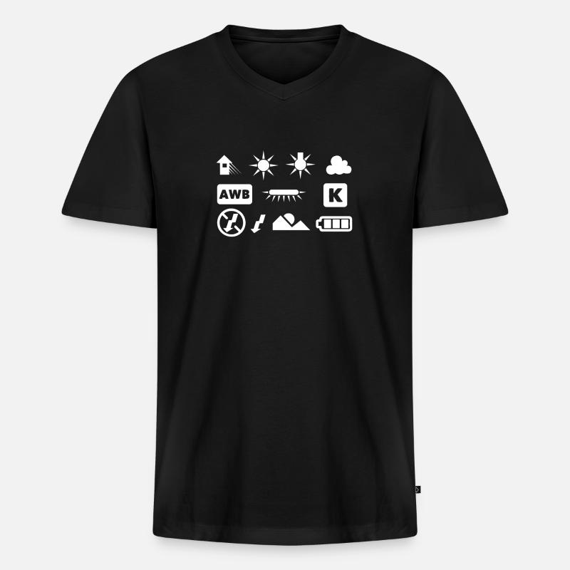 Kamerafunktion Bildfotografie - Männer Premium Bio T-Shirt mit V-Ausschnitt - Schwarz