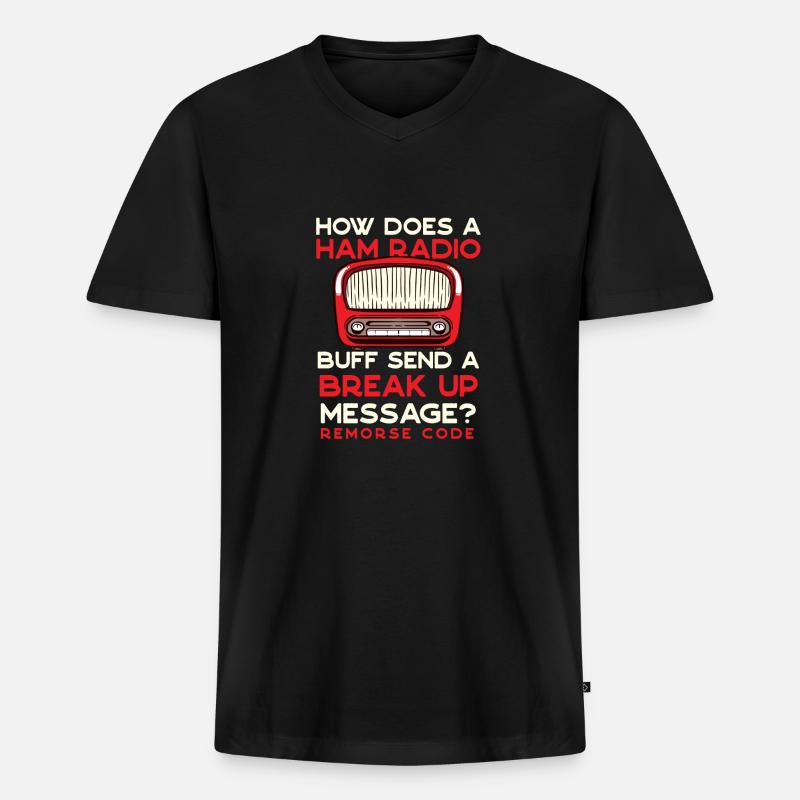 Funk Reue Code Amateurfunk - Männer Premium Bio T-Shirt mit V-Ausschnitt - Schwarz