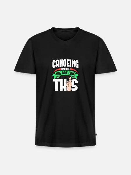 Canoë-moi, c’est comme - T-shirt encolure en V Premium bio Homme - noir