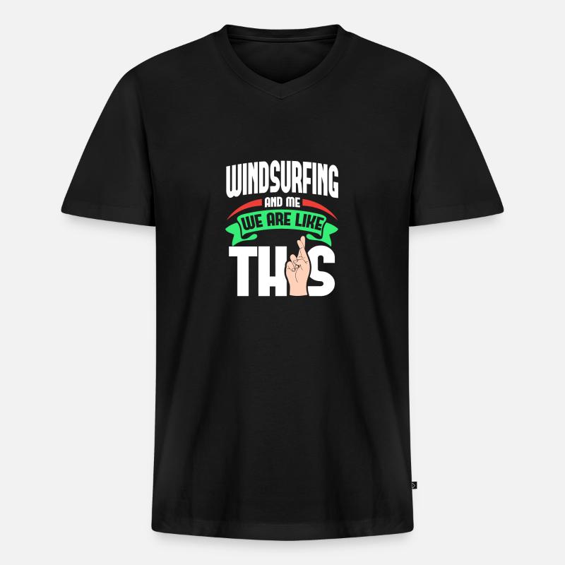 Windsurfing Me, c’est comme - T-shirt encolure en V Premium bio Homme - noir