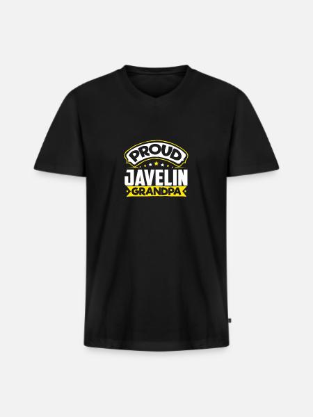 Sports Papi Javelot Papi - T-shirt encolure en V Premium bio Homme - noir