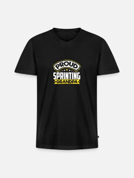 Sports Papi Sprint Papi - T-shirt encolure en V Premium bio Homme - noir