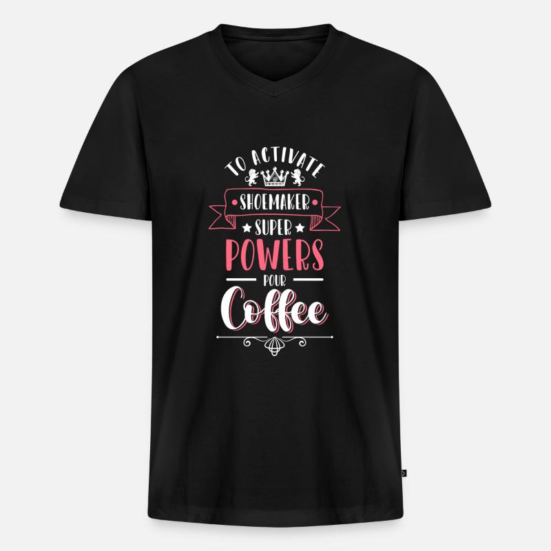 Schuster Schuh Handwerker Sohle - Männer Premium Bio T-Shirt mit V-Ausschnitt - Schwarz