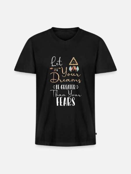 Dream Feather Spiritual Esotericism - Men's Premium Organic T-shirt with V-neck - black