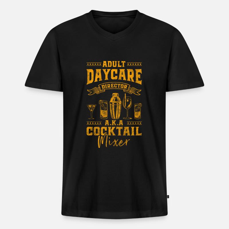 Mixer Getränk Mischung Drinks - Männer Premium Bio T-Shirt mit V-Ausschnitt - Schwarz