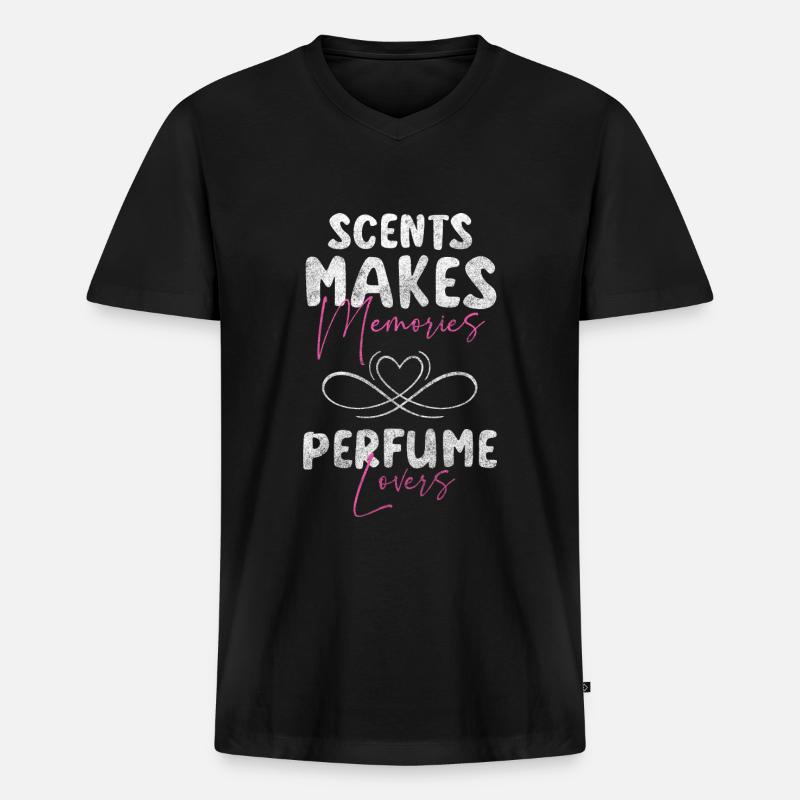 Note de parfum Parfum Parfum Spray - T-shirt encolure en V Premium bio Homme - noir