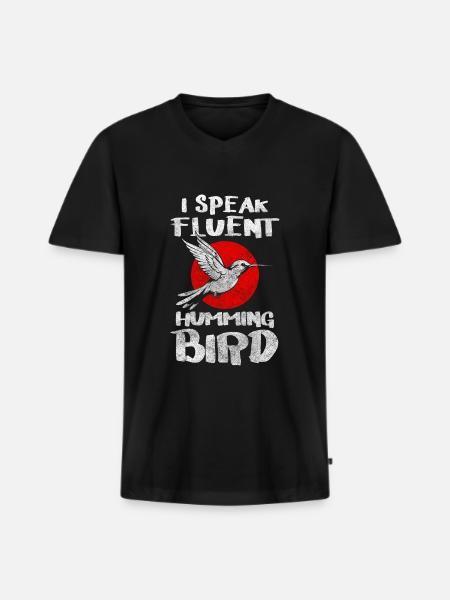 hummingbird love symbol - Men's Premium Organic T-shirt with V-neck - black