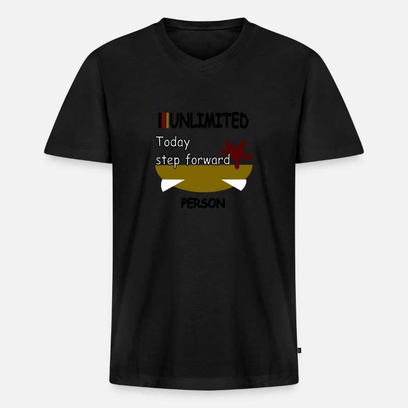 Today step forward - Männer Premium Bio T-Shirt mit V-Ausschnitt - Schwarz
