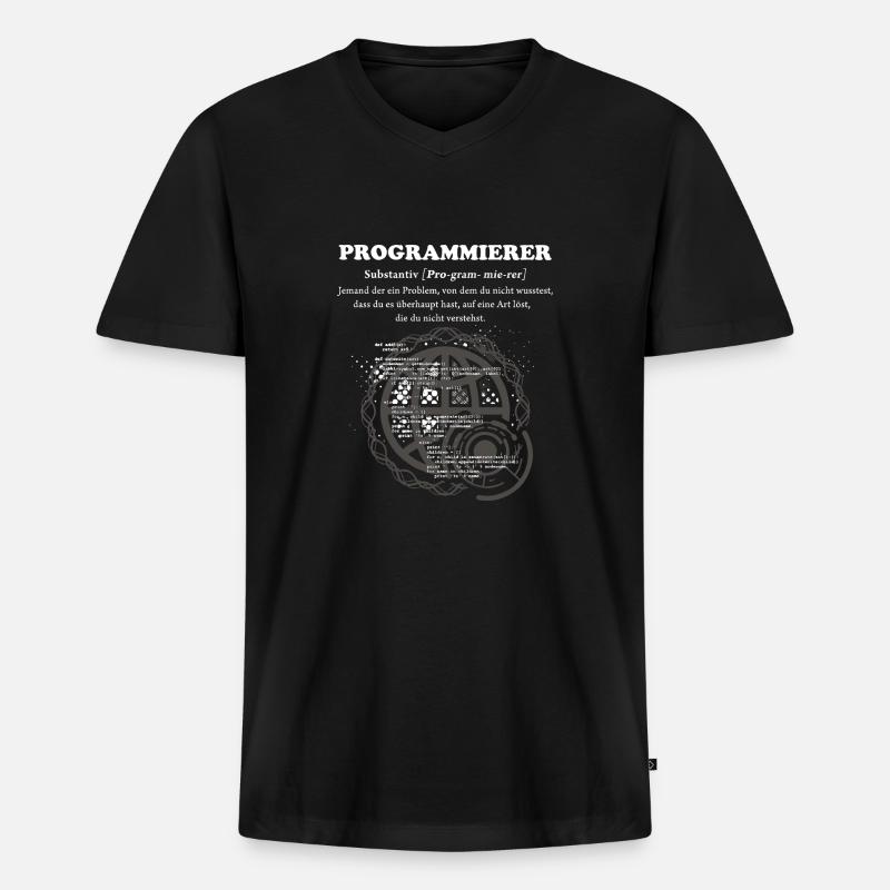 Programmierer Duden - Männer Premium Bio T-Shirt mit V-Ausschnitt - Schwarz