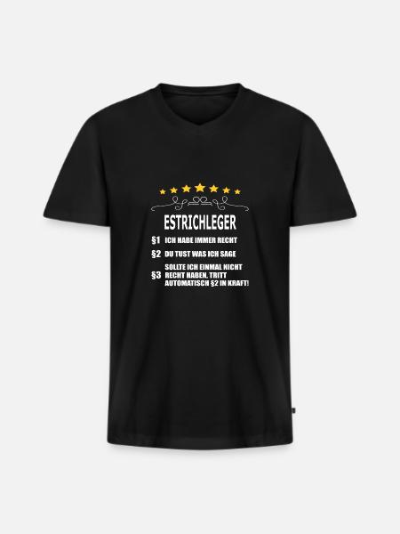 ESTRICHLEGER - Männer Premium Bio T-Shirt mit V-Ausschnitt - Schwarz