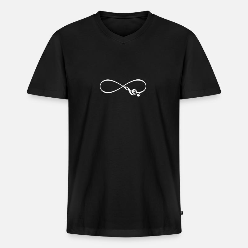 Music - Männer Premium Bio T-Shirt mit V-Ausschnitt - Schwarz
