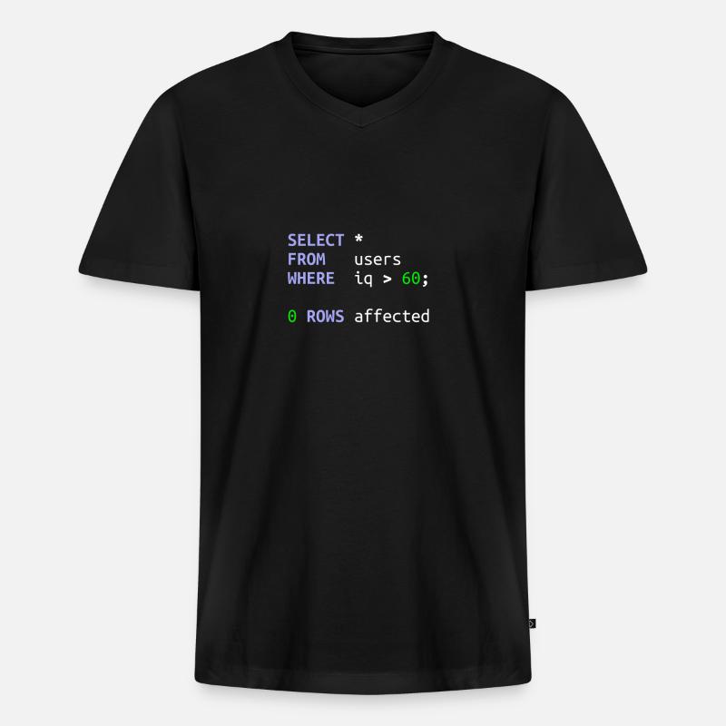 Software-Entwickler SQL Coder Geek Geschenk - Männer Premium Bio T-Shirt mit V-Ausschnitt - Schwarz