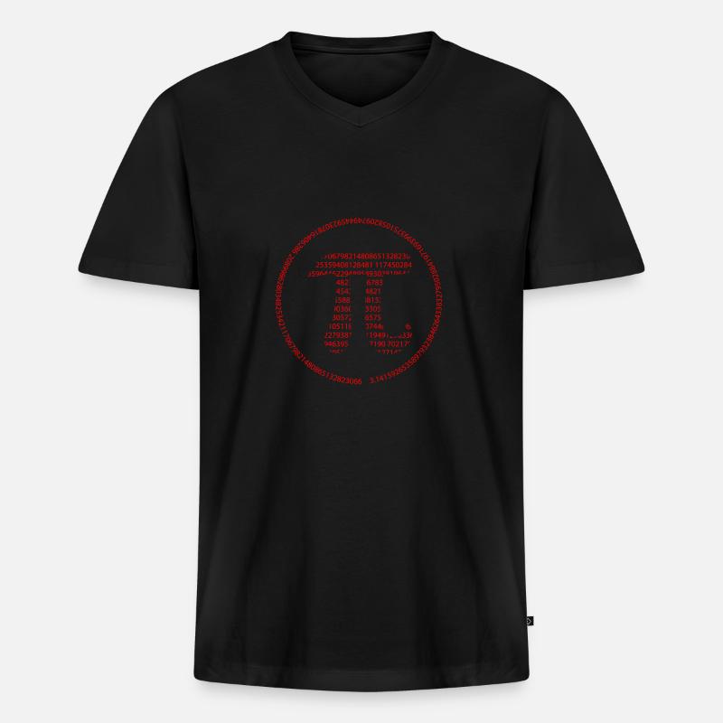 Pi - Pi Day - rot - Männer Premium Bio T-Shirt mit V-Ausschnitt - Schwarz