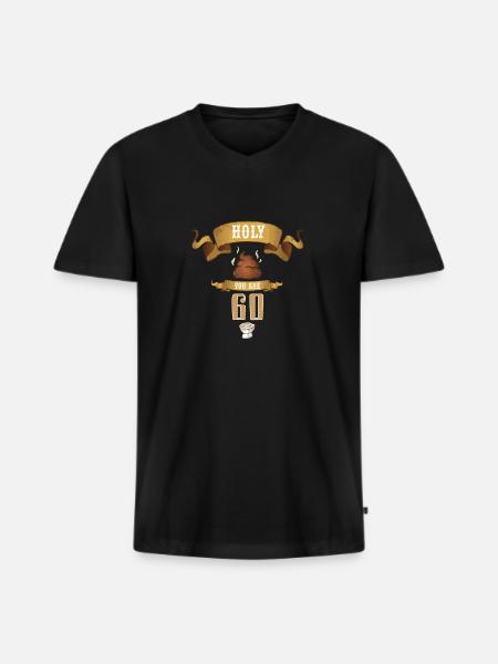 Holy Poop Du er 60 Funny Birthday Gift - Premium økologisk T-shirt med V-hals til mænd - sort