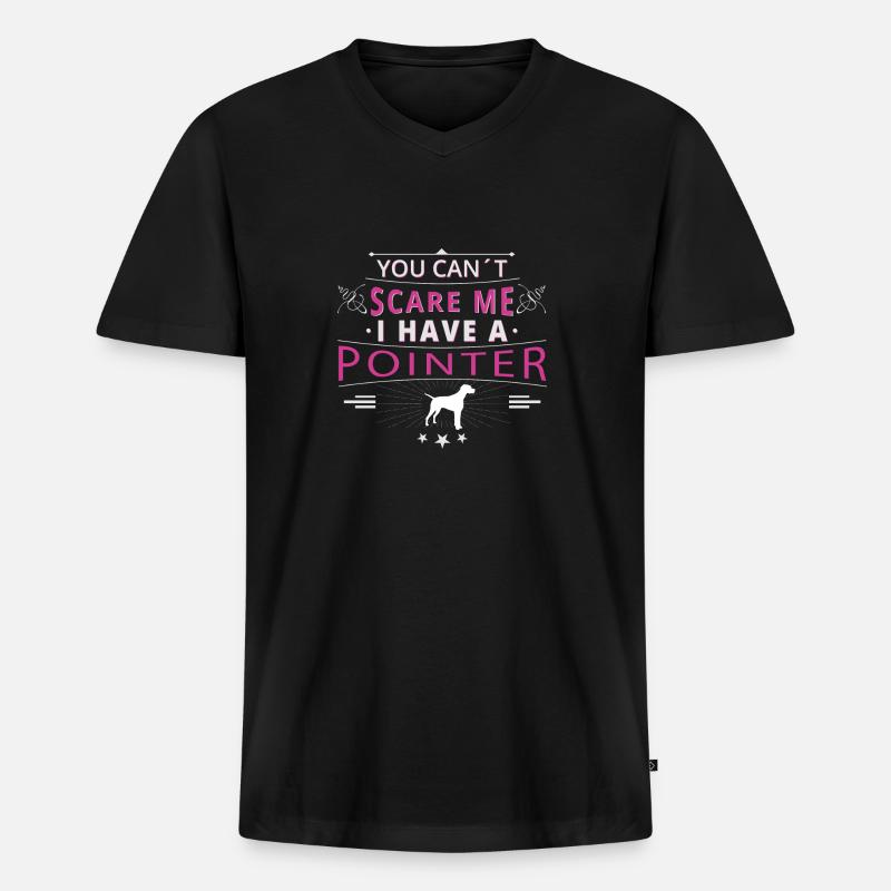 Pointer anglais Pointer peur - T-shirt encolure en V Premium bio Homme - noir