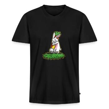 Ich liebe Golf Golfer Osterhase Geschenk Ostern - Männer Premium Bio T-Shirt mit V-Ausschnitt - Schwarz - Vorne - Nico (187cm)
