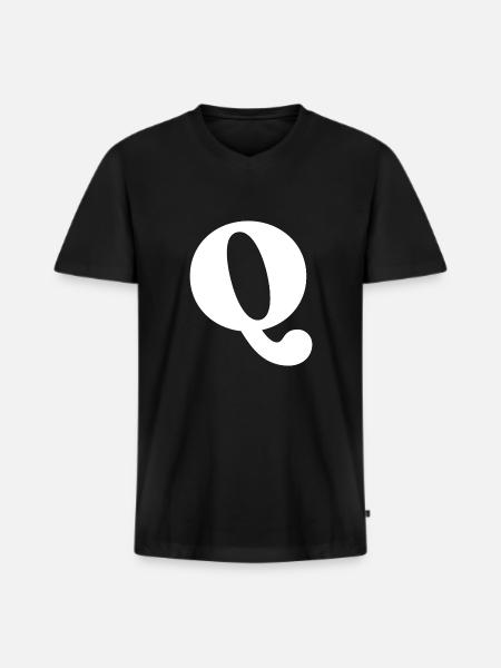 Letter q - Men's Premium Organic T-shirt with V-neck - black