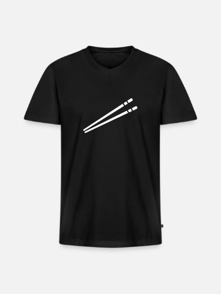 Chopsticks - Men's Premium Organic T-shirt with V-neck - black