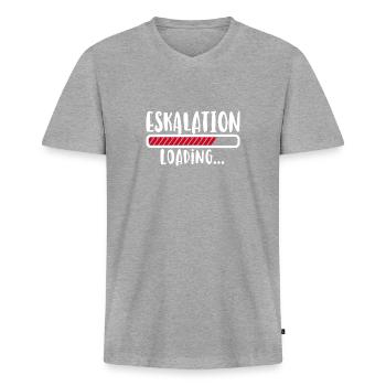 Eskalation loading Party Junggesellenabschied JGA - Männer Premium Bio T-Shirt mit V-Ausschnitt - Grau meliert - Vorne