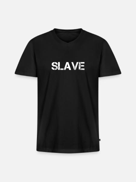 Slave - Men's Premium Organic T-shirt with V-neck - black