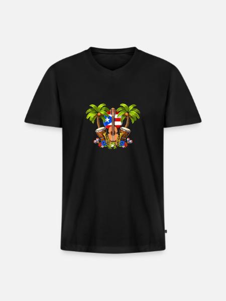 Puerto Rico Landscape - Men's Premium Organic T-shirt with V-neck - black