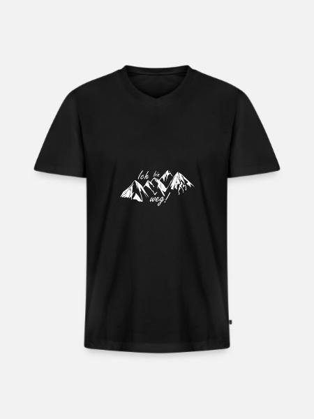 Berge - Männer Premium Bio T-Shirt mit V-Ausschnitt - Schwarz
