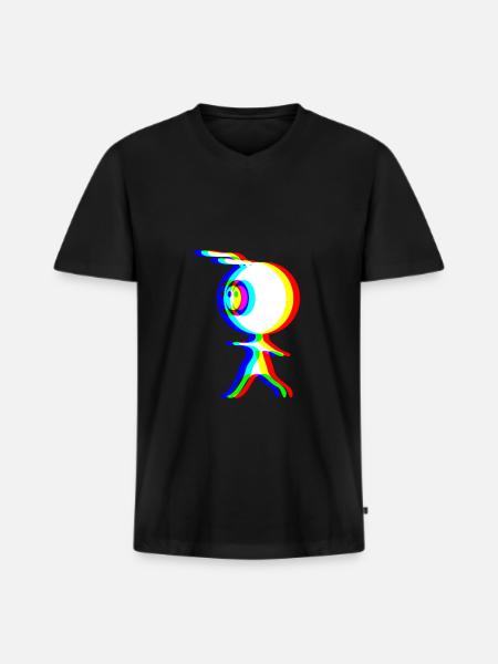 EDM - Alien - Glitch Rave Style - Men's Premium Organic T-shirt with V-neck - black