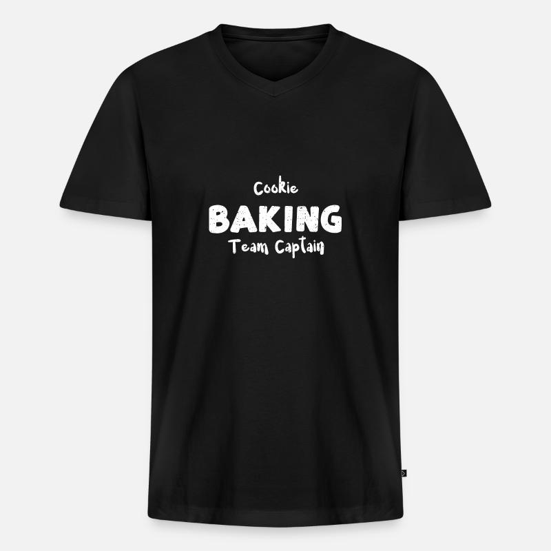 Cookie Baking Team Captain - Männer Premium Bio T-Shirt mit V-Ausschnitt - Schwarz