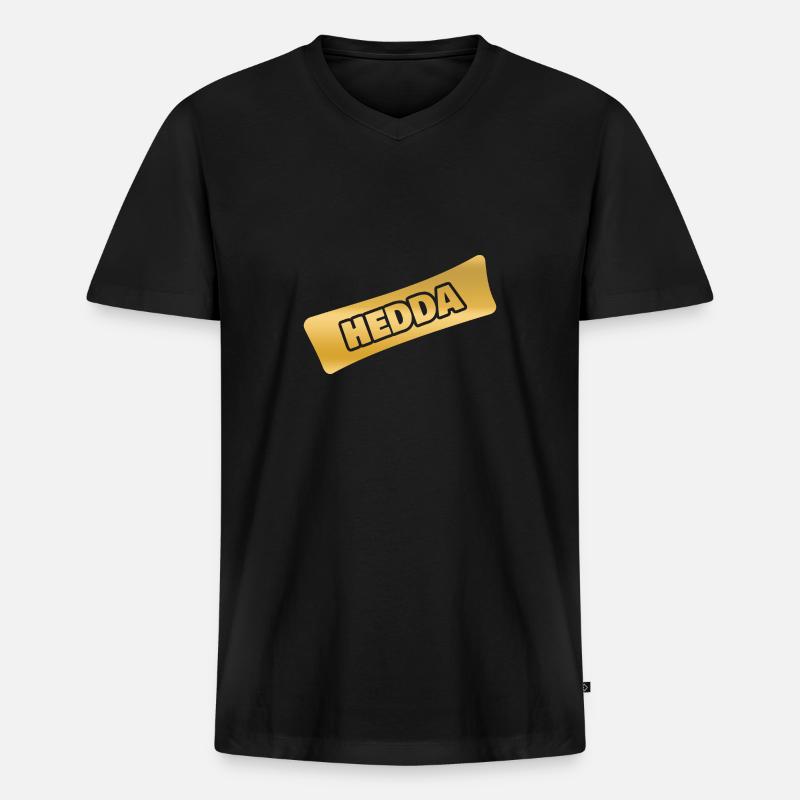 Name Hedda - Männer Premium Bio T-Shirt mit V-Ausschnitt - Schwarz