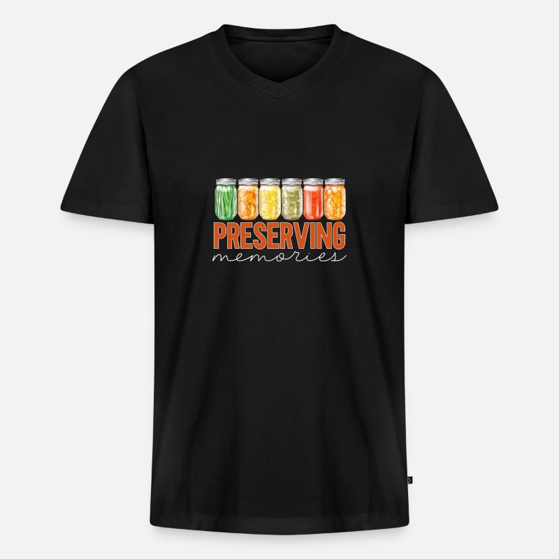 Einmachen Einkochen Lebensmitteln Konservieren - Männer Premium Bio T-Shirt mit V-Ausschnitt - Schwarz