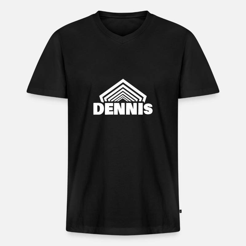 Dennis - Männer Premium Bio T-Shirt mit V-Ausschnitt - Schwarz