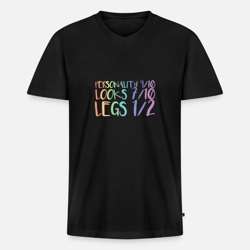 Rollstuhl Rollstuhlfahrer Amputation Bein - Männer Premium Bio T-Shirt mit V-Ausschnitt - Schwarz