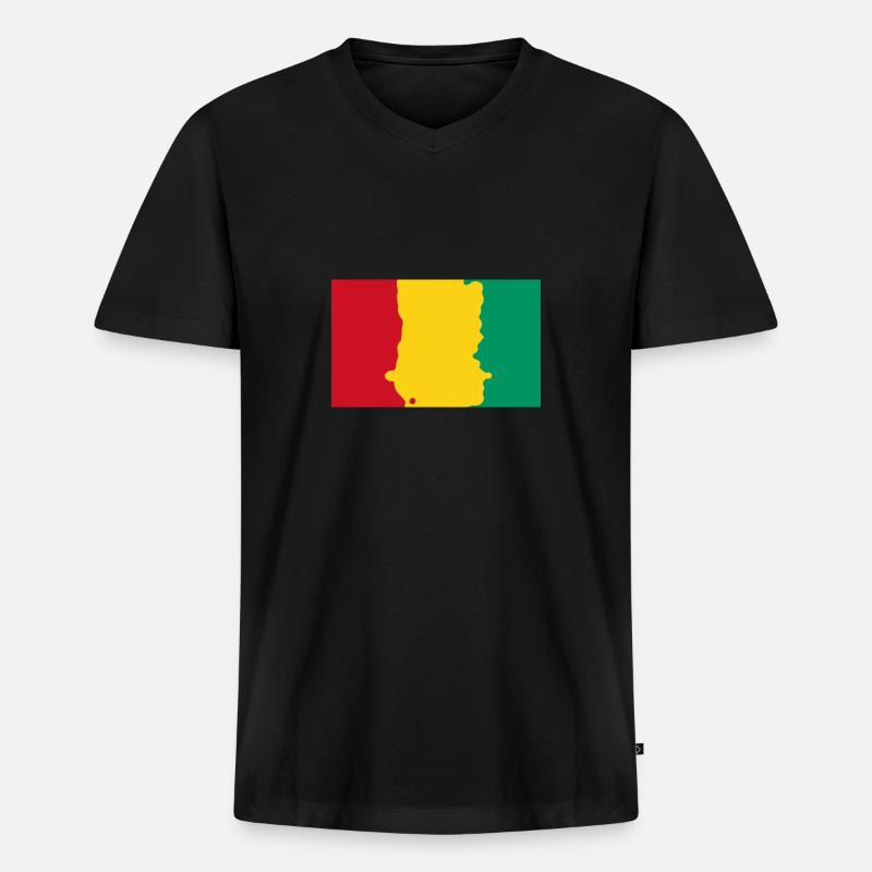 Guinea - Männer Premium Bio T-Shirt mit V-Ausschnitt - Schwarz