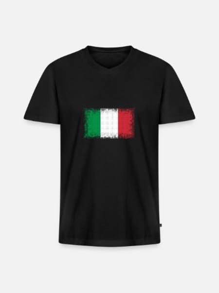 Italy - Men's Premium Organic T-shirt with V-neck - black