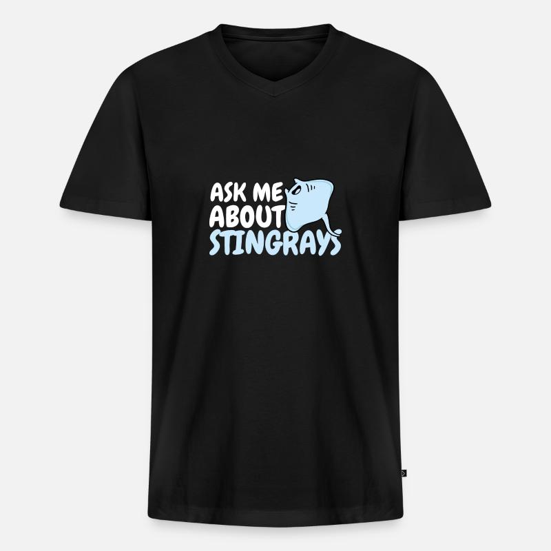 Stachelrochen Mantarochen Ozean Rochen - Männer Premium Bio T-Shirt mit V-Ausschnitt - Schwarz