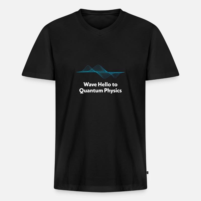 Wave Hello Quantum Physics Design - Männer Premium Bio T-Shirt mit V-Ausschnitt - Schwarz