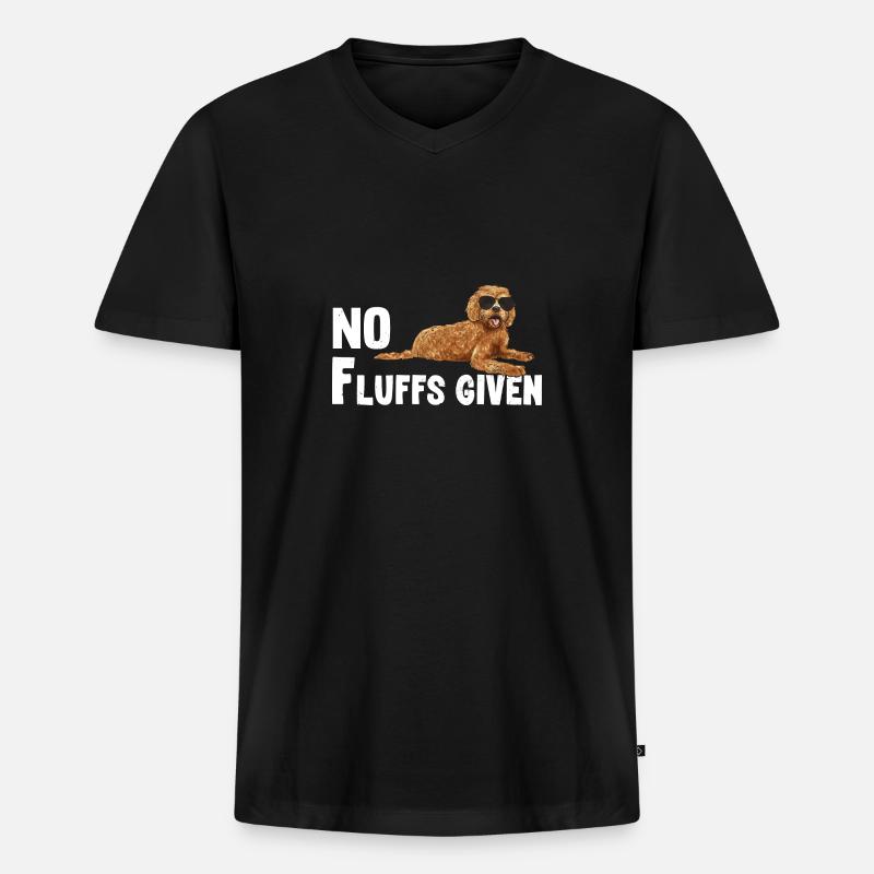 Labradoodle Hund - Männer Premium Bio T-Shirt mit V-Ausschnitt - Schwarz