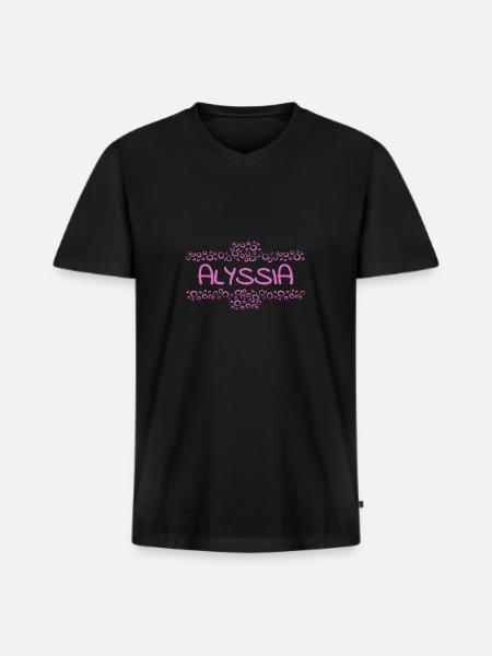 Gift for Alyssia - Men's Premium Organic T-shirt with V-neck - black