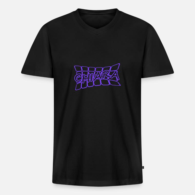 Name Chiara - Männer Premium Bio T-Shirt mit V-Ausschnitt - Schwarz