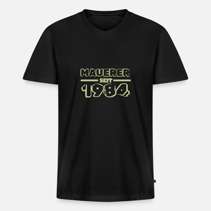 1984 1984 - Männer Premium Bio T-Shirt mit V-Ausschnitt - Schwarz