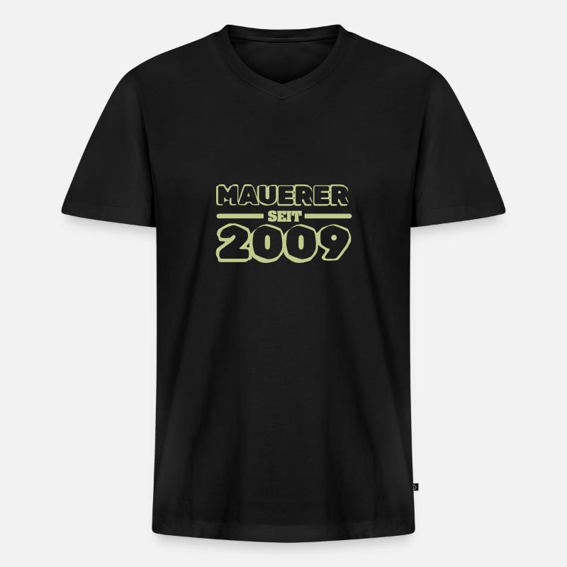 2009 2009 - Männer Premium Bio T-Shirt mit V-Ausschnitt - Schwarz