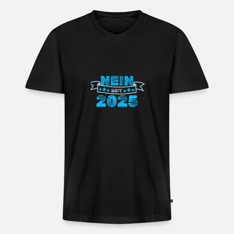 Dagegen 2025 - Männer Premium Bio T-Shirt mit V-Ausschnitt - Schwarz