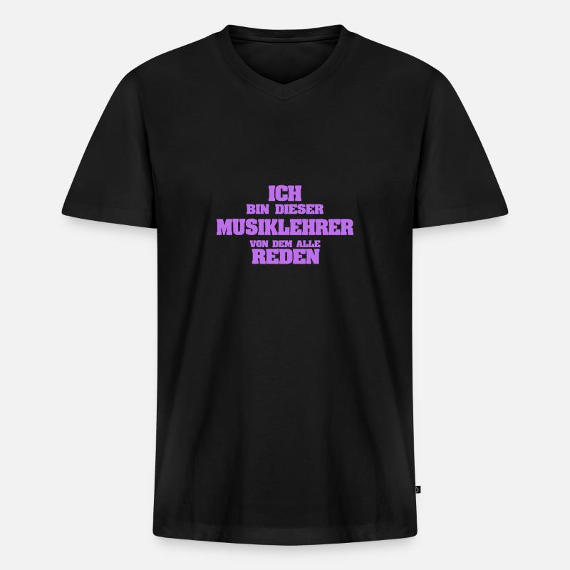 Beruf Musiklehrer - Männer Premium Bio T-Shirt mit V-Ausschnitt - Schwarz
