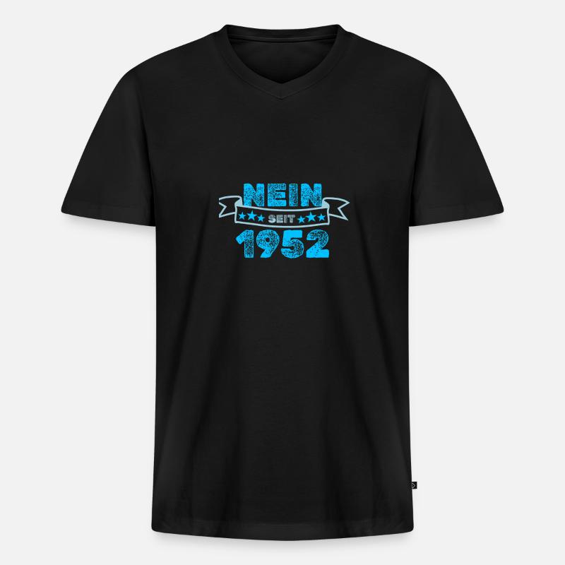 Dagegen 1952 - Männer Premium Bio T-Shirt mit V-Ausschnitt - Schwarz
