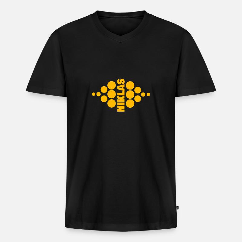 Name Niklas - Männer Premium Bio T-Shirt mit V-Ausschnitt - Schwarz