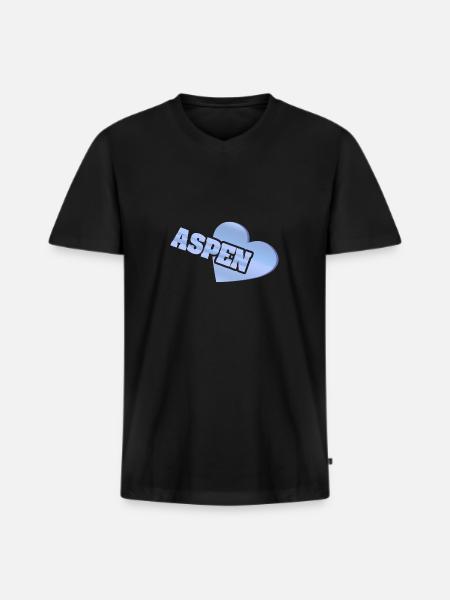 Love Aspen - Men's Premium Organic T-shirt with V-neck - black