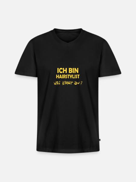 Profession Coiffeur - T-shirt encolure en V Premium bio Homme - noir