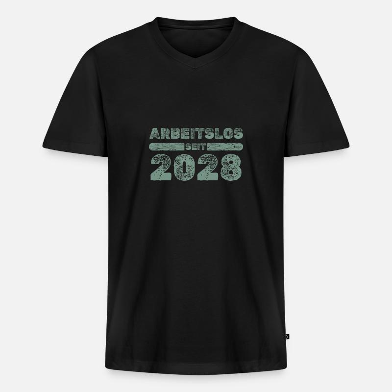 seit 2028 - Männer Premium Bio T-Shirt mit V-Ausschnitt - Schwarz