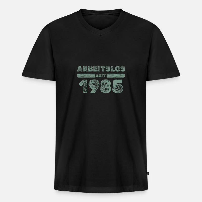 1985 - Männer Premium Bio T-Shirt mit V-Ausschnitt - Schwarz