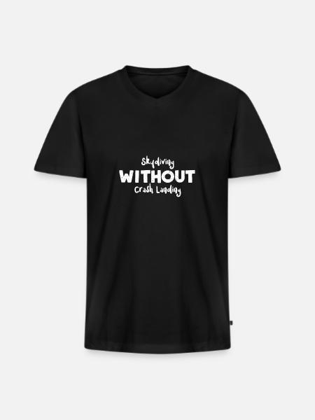 Skydiving Without Crash Landing - Men's Premium Organic T-shirt with V-neck - black